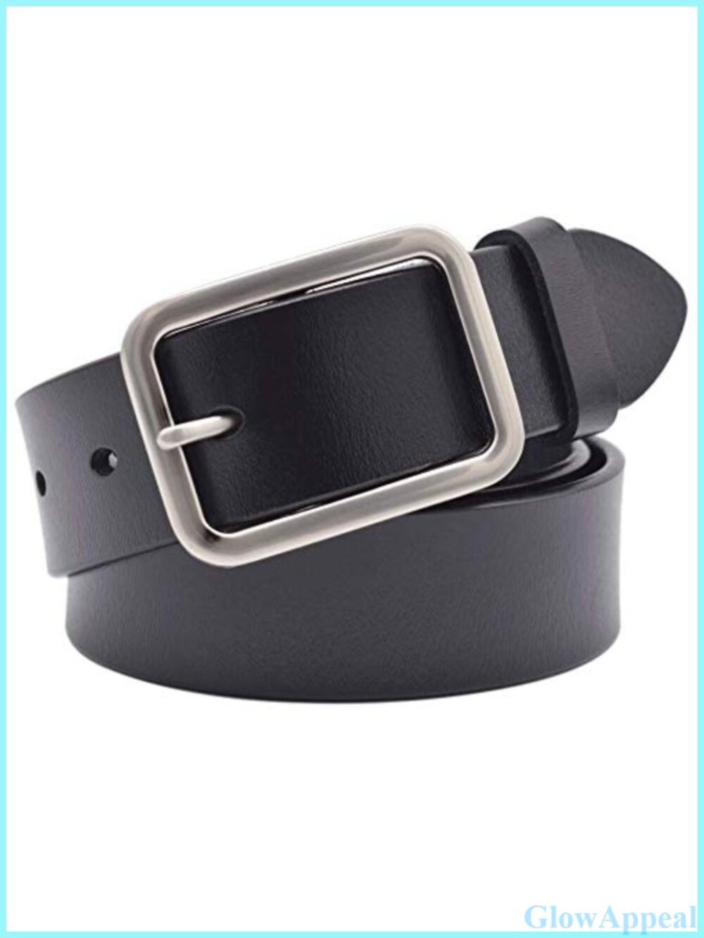 Genuine Leather Waist Belt with Pin Buckle Adjustable Jeans Dress Belt